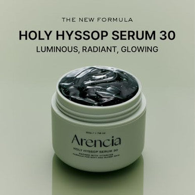 Arencia Glow Hyssop Overnight Face Mask Serum - Hydrating & Anti-Aging Serum For Younger Looking Korean Glass Skin, 30% Vitamin A, C, E, 10% Niacinamide, Peptide
