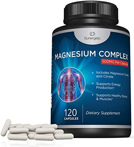 Premium Magnesium Citrate Capsules Powerful 500mg Magnesium Oxide and Citrate Supplement Helps Support Healthy Bones Muscles Teeth Energy and Relaxation 120 Vegetable Capsules
