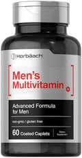 Horbaach Mens Multivitamin 60 Caplets Advanced Formula with Vitamin C D Magnesium Minerals and More NonGMO and Gluten Free Supplement