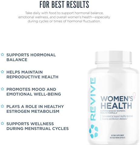 Revive Md Hormone Balance For Women - Hormone Support With Myo-Inositol Chaste Berry Dim Vitamin C & E And Evening Primrose Oil - Women'S Health Supplements For Hormonal Balancing - 180 Capsules