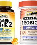 Vitamin D3 K2 10000 IU D3 and Akkermansia Muciniphila Probiotic 1 Billion TFU