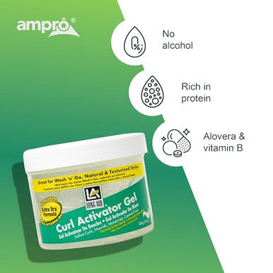 Ampro Longaid Activator Gel Enriched With Aloe Vera Protein And Vitamin B Complex Brings Essential Moisture To Strands Defines Your Natural Curls Extra Dry 10 Oz
