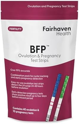 Fairhaven Health Bfp Kit 40 Ovulation And 10 Pregnancy Test Strips " Monitor Lh And Hcg Levels Early Detection At Home For Women Trying To Get Pregnant Made In North America