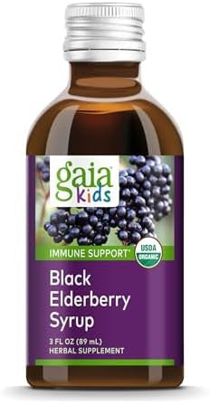 Gaia Herbs Gaiakids Black Elderberry Syrup Delicious Immune Support Supplement For Kids With Organic Black Elderberries And Honey Usda 3 Fl Oz