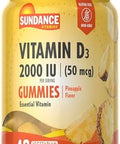 Sundance Vitamin D3 Gummies 2000 Iu 48 Count Pineapple Flavor Vegetarian Nongmo And Gluten Supplement