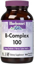 Bluebonnet Nutrition B Complex Complete Full Spectrum Vitamin B6 B12 Biotin Folate Vegan Vegetarian Gluten Soy & Milk Kosher 100 Count