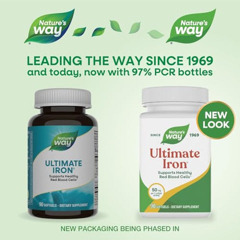 Nature'S Way Nature S Way Ultimate Iron Healthy Red Blood Cells 50 Mg Per Serving Gluten-Free 90 Softgels