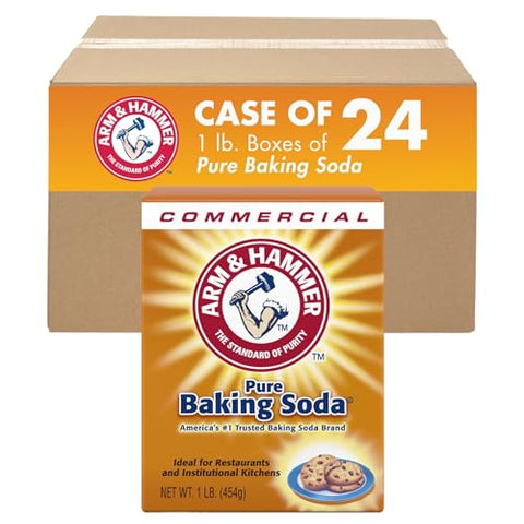 Arm & Hammer 33200-84104 Baking Soda, 16 oz (Pack of 24)