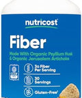 Nutricost Fiber Capsules With Prebiotic Fiber Supplement 300 Capsules Made With Organic Psyllium Husk & Organic Jerusalem Artichoke 60 Servings Gluten 3 G Per Serving