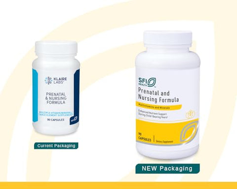Sfi Health Klaire Labs Prenatal & Nursing Multivitamin - Postnatal & Prenatal Vitamins For Women With Iron - Complete Nutritional Support During Preconception Pregnancy & Breastfeeding (90 Capsules)