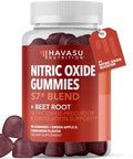 Havasu Nutrition Nitric Oxide Gummies For Men And Women With L-Arginine And Beet Root - No Gummies For Endurance And Recovery - 90 Count - Green Apple And Cinnamon Flavor - Vegan Non-Gmo 1 Month Supply