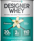 Designer Wellness Whey Natural Whey Protein Powder With Probiotics Fiber And Key Bvitamins For Energy Gluten French Vanilla 12Oz