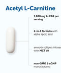 Micro Ingredients Acetyl L-Carnitine (Alcar) 1000 Mg Per Serving 240 Softgels 2-In-1 Formula With Alpha Lipoic Acid Made With Mct Oil Non-Gmo Gluten Free