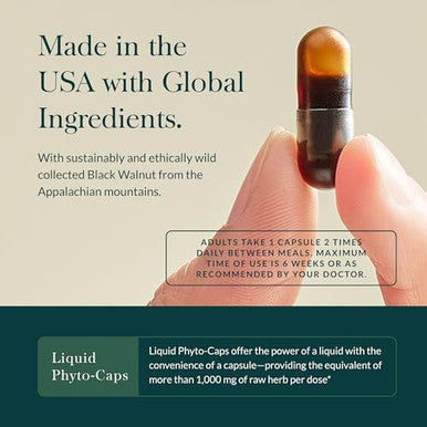 Gaia Herbs Microbiome Cleanse With Black Walnut Sweet Wormwood Oregano & Peppermint 60 Vegan Liquid Phytocapsules (30Day Supply)