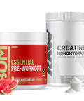 Raw Nutrition Creatine Monohydrate & Sour Watermelon Pre-Workout Powder Bundle