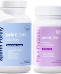 Premom Male Sperm Fortify Capsules Male Fertility Supplements For Men Prenatal Pre & Probiotics For Women Bundle " Fertility Support For Women " 120 Count