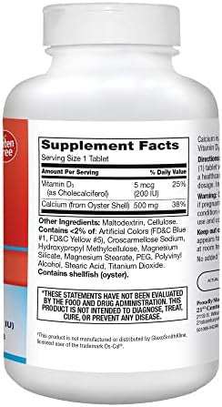 21St Century Calcium 500 Mg Plus D3 Tablets 400 Count