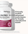 Fairhaven Health Fh Pro For Women Clinically Studied Fertility Supplements For Women Aids Ovulation Hormonal Balance & Regular Cycles Conception For Her Fertility Support 180 Capsules