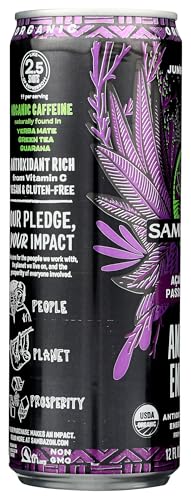 Sambazon Organic Amazon Energy Drink Jungle, Love Acai Berry and Passionfruit (153240245) Passion Fruit, 12 Fl Oz