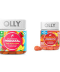 Olly The Essential Prenatal Gummy Multivitamin 30 Day Supply (Gummies) Sweet Folic Acid & Probiotic Prebiotic Gummy Digestive Support And Gut Health 500 Million Cfus Fiber