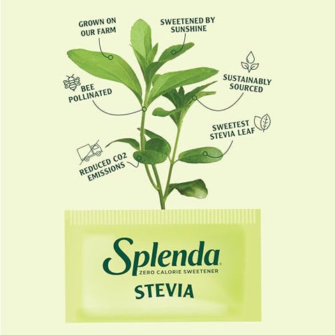 SPLENDA Stevia Zero Calorie Sweetener Plant Based Sugar Substitute Granulated Powder Single Serve Packets 1000 Count (Pack of 1)