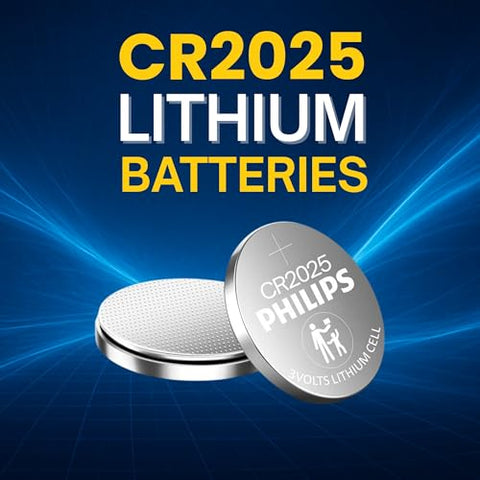 Philips Cr2025 Battery 5 Pack Cr 2025 Batteries Up To 70 More Power 10 Year Shelf Life Cr 2025 3V Lithium Coin Battery Best For Car Key Fob Remote Medical Devices Watches