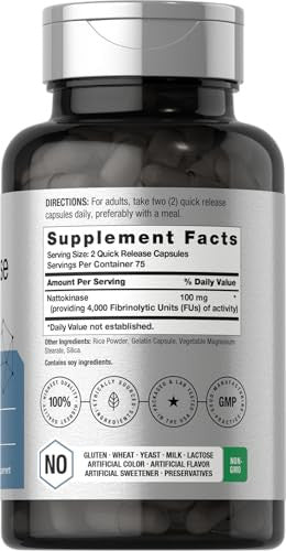 Horbaach Nattokinase Supplement 4000 Fu 150 Capsules
