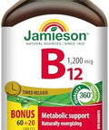 Jamieson Vitamin B12 (Cobalamin) 1200Mcg Timed Release 80 Tablets