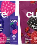 Cure Hydration Family Bundle Plantbased Electrolyte Drink Mix No Added Sugar Coconut Water Fsahsa Nongmo Vegan & Gluten 14Pack Each: Mixed Berry (Kids) & Berry Pomegranate