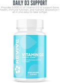 Revive Md Vitamin D3 Supplement 5000 Iu " High Potency Cholecalciferol For Immune Support Calcium Absorption Bone & Muscle Health " Nongmo Dietary Supplement No Fillers (60 Softgels 60 Servings)
