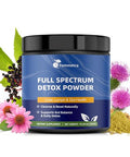 Femmetra 29-In-1 Full Spectrum Detox Powder | 5-Step Total-Body Reset For Liver Lymphatic Colon & Gut Support | Potent Earthy Taste From Natural Ingredients 30 Servings