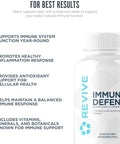 Revive Md Immune Defense Immune Support Supplement - Immunity Health With Zinc Elderberry Vitamin C & Vitamins Booster For Men & Women - Vegan Gluten- & Soy- - 180 Vegetarian Capsules