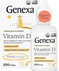 Genexa Infants Vitamin D Liquid Drops For born Baby & Toddlersupports Growth & Bone Developmentdelicious Organic Vanilla Flavor Organic Gluten & Nongmo90 Servings