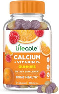 Lifeable Calcium With Vitamin D3 Gummies Calcium 500 Mg D3 1000 Iu Great Tasting Bone Strength Supplements For Bone Health Calcium Gummies For Women Men 60 Gummies