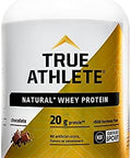 True Athlete Natural Whey Protein - Chocolate 20G Of Protein Per Serving - Probiotics For Digestive Health Hormone (2.5 Pound Powder)