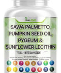 Saw Palmetto 10000Mg Pumpkin Seed Oil 3000Mg Pygeum 3000Mg Sunflower Lecithin 3000Mg Stinging Nettle Cranberry - Prostate Supplements For Men With Lycopene - 90 Caps