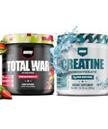 Redcon1 Total War Pre Workout Strawberry Kiwi 30 Servings Creatine Monohydrate 60 Servings Bundle
