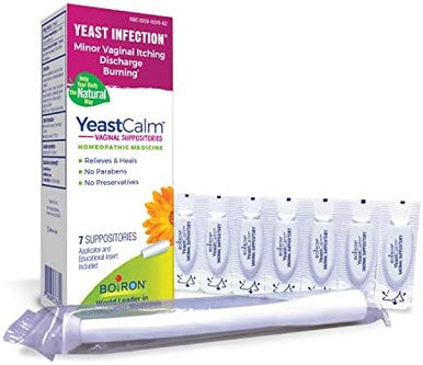 Boiron Yeastcalm Homeopathic Suppositories For Yeast Infections Burning Discharge And Minor Vaginal Itching 7 Count