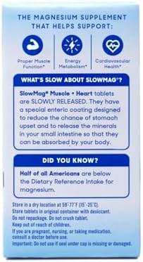 Slowmag Mg Muscle + Heart Magnesium Chloride With Calcium Tablets 60 Count (Pack Of 2)
