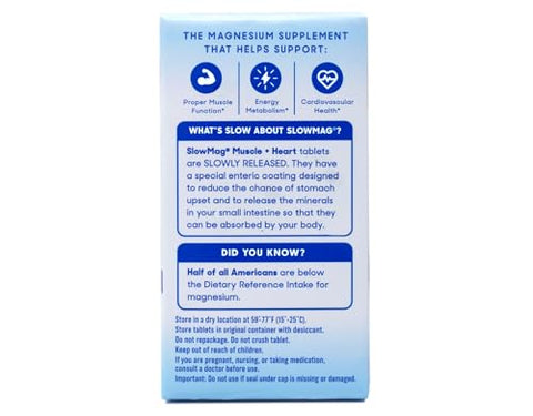 Slow-Mag Magnesium Chloride Plus Calcium Tablets 60