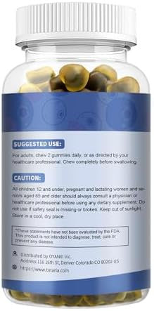 Totaria Sugar Ashwagandha Filled Gummies W/Vitamin D3, Magnesium Glycinate, Rhodiola, Ultra Strength Ashwa Root Supplements For Women & Wen, For Relaxation, Energy, Cortisol Gummies