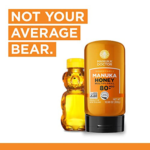 MANUKA DOCTOR - MGO 925+ Monofloral and MGO 80+ Multifloral SQUEEZY Manuka Honey Value Bundle, 100% Pure New Zealand Honey. Certified. Guaranteed. RAW. Non-GMO