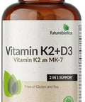 Futurebiotics Vitamin K2 With D3 2 In 1 Support 5000 Iu Vitamin D3 & 90 Mcg Vitamin K2 Mk7 Nongmo 120 Tablets