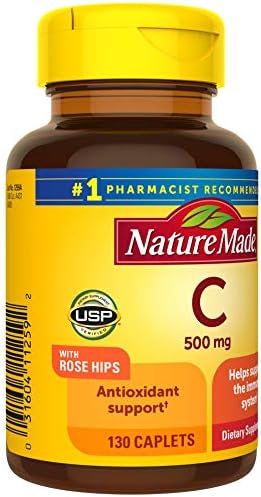 Vitamin C 500 Mg Caplets With Rose Hips 130 Count