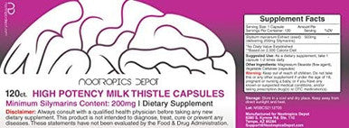 High Potency Milk Thistle Extract Capsules 200Mg Of Silymarins From Silybum Marianum 60 Count