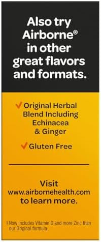 Airborne 1000Mg Vitamin C + Zinc Sugar Multivitamin Immune Support Effervescent Fizzy Drink Tablets Zesty Orange Flavor With Powerful Antioxidants Vitamins A C & E 30 Tablets (4 Pack)