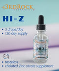 Hi-Z Zinc Immune Support Supplement All Natural Liquid Zinc Supplement Dietary Supplement All Natural Personal Care (1 Fl Oz 120 Servings)
