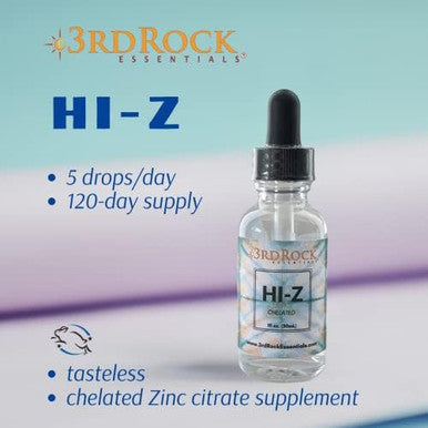 Hi-Z Zinc Immune Support Supplement All Natural Liquid Zinc Supplement Dietary Supplement All Natural Personal Care (1 Fl Oz 120 Servings)