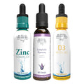 Buried Treasure Vitamin D3 K2 Ionic Zinc and Lymphatic Harmony Liquid Drops Supplement Bundle