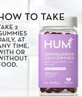 Hum Ashwagandha Calm Ltheanine & Ashwagandha For Daily Relaxation & Mood Support Mixed Berry Flavor (60Count)